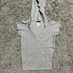 Y2K Gray Hooded Babytee Size L Boa Style